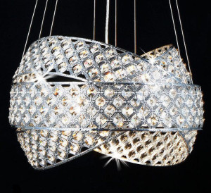 Lampa Kryształowa Żyrandol Kryształowy Ida Chrom