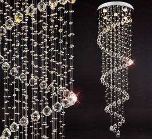 Lampa Kryształowa Żyrandol Kryształowy Spirala Xxl