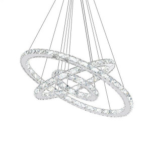 Lampa Wisząca Żyrandol Kryształ Led Ring 72w Zimny