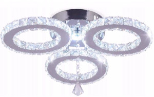 Lampa Led Kryształowa Ring 36w Ø41cm Barwa Zimna / Ciepła
