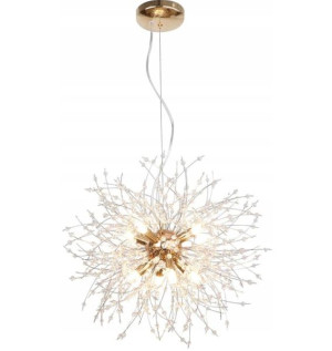 Lampa Wisząca Żyrandol Kryształki Złoty Cella Ø40cm