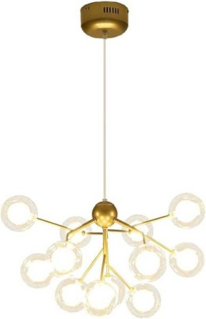 Lampa Sufitowa Wisząca Żyrandol Złoty Kule