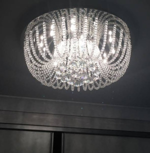 Lampa Plafon Kryształowy 50cm Szkło Kryształowe