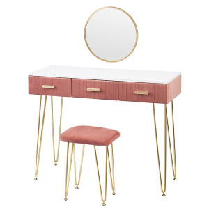 Toaletka Różowa Z Lustrem Glamour Konsolka+ Hoker