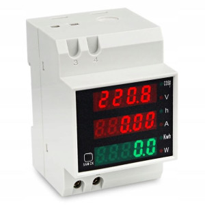 Miernik 4w1 Woltomierz Amperomierz Ac230v 100a Din