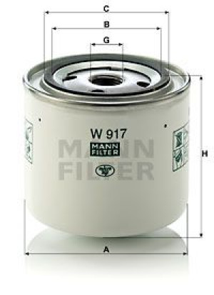 Filtr oleju MANN-FILTER W917