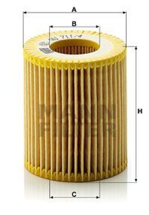 Filtr oleju MANN-FILTER HU711/4X HU7114X