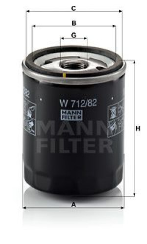 Filtr oleju MANN-FILTER W712/82 W71282