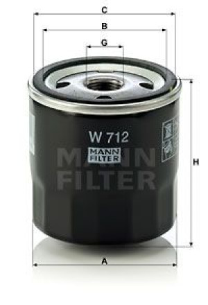 Filtr oleju MANN-FILTER W712