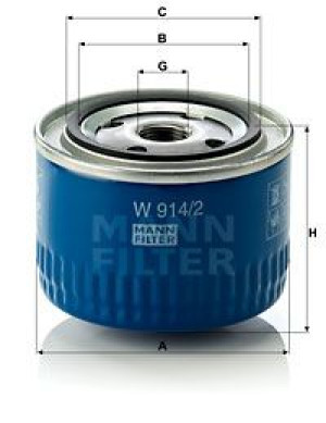 Filtr oleju MANN-FILTER W914/2 W9142