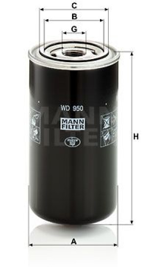 Filtr oleju automatyczna skrzynia biegów MANN-FILTER WD950