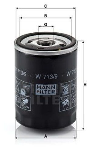 Filtr oleju MANN-FILTER W713/9 W7139