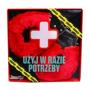 Kajdanki Z Futerkiem Czerwone Awaryjna Pomoc Łóżkowa