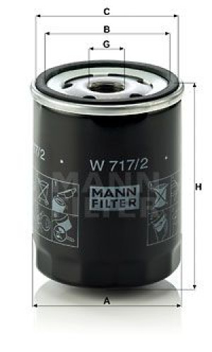 Filtr oleju MANN-FILTER W717/2 W7172