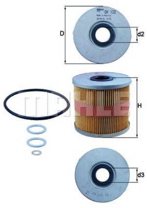 Filtr oleju KNECHT OX122D H1032/1X