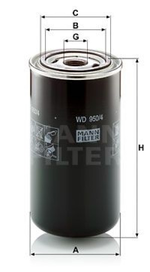 Filtr oleju  MANN-FILTER WD950/4 WD950 4automat. skrzynia biegów