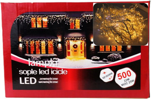 Lampki Choinkowe Spadające Sople 500 Led Zew / Wew