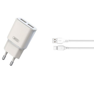 Xo Ładowarka Sieciowa L92C 2X Usb 2,4A Biała + Kabel Usb-C