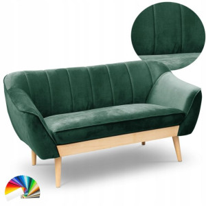 Sofa tapicerowana Grace Wood II w stylu skandynawskim RÓŻNE KOLORY