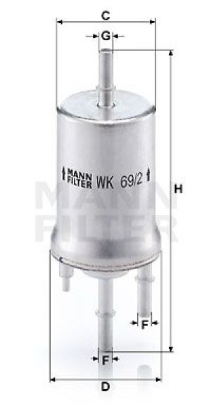 Filtr paliwa MANN-FILTER WK69/2 WK692