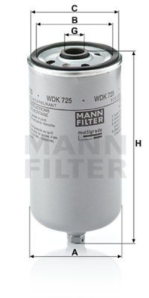 Filtr paliwa MANN-FILTER WDK725