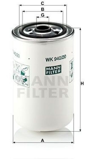 Filtr paliwa MANN-FILTER WK940/20 WK94020