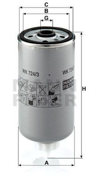 Filtr paliwa MANN-FILTER WK724/3 WK7243