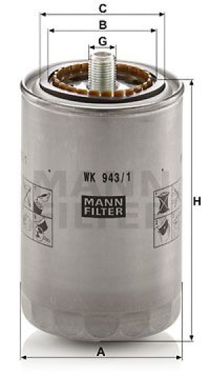 Filtr paliwa MANN-FILTER WK943/1 WK9431