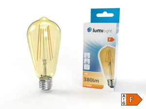 Żarówka LED FLMG E27 4W barwa ciepła ST64 złota LL5924 LUMILIGHT
