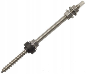 Śruba Do Paneli Słonecznych 10x200mm Dwugwintowa