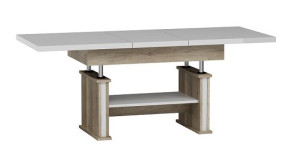 Ławostół Ława Stół L16 MDF Biały Połysk Rozkładany do 160cm