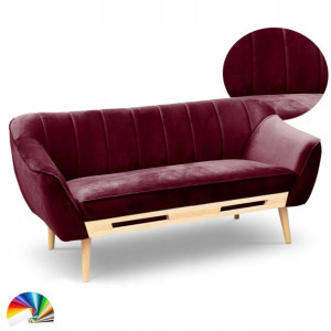 Sofa tapicerowana Grace Wood III kanapa do salonu  w stylu skandynawskim