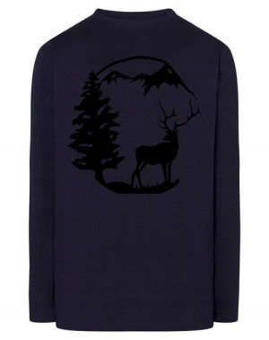 Longsleeve męski nadruk góry Jeleń r.XXL