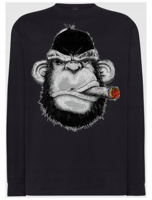 Longsleeve męski nadruk Goryl Cygaro Rozm.5XL