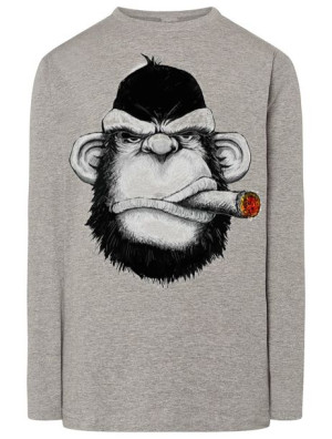 Longsleeve męski nadruk Goryl Cygaro Rozm.M