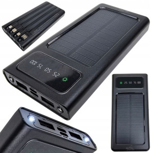 Powerbank Solarny Ładowarka Latarka 30000 Mah