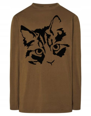 Longsleeve męski nadruk Głowa KOT KOTEK r.3XL