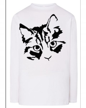 Longsleeve męski nadruk Głowa KOT KOTEK r.3XL