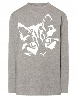 Longsleeve męski nadruk Głowa KOT KOTEK r.5XL