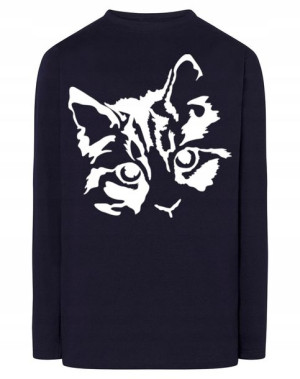 Longsleeve męski nadruk Głowa KOT KOTEK r.S