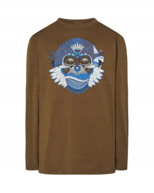Longsleeve męski nadruk głowa MAŁPA r.L