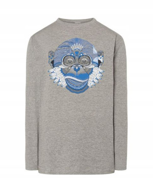 Longsleeve męski nadruk głowa MAŁPA r.XS