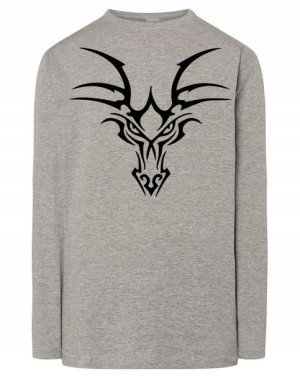 Longsleeve męski nadruk głowa SMOK r.4XL