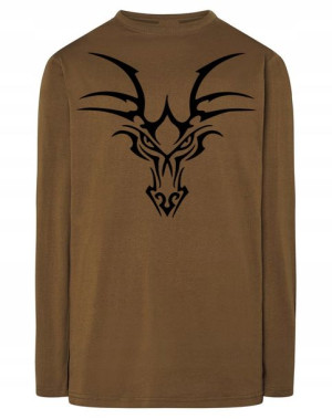 Longsleeve męski nadruk głowa SMOK r.XL