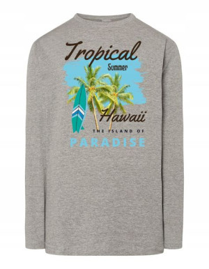 Longsleeve męski nadruk HAWAJE TROPIKI r.3XL