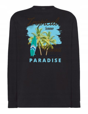 Longsleeve męski nadruk HAWAJE TROPIKI r.L