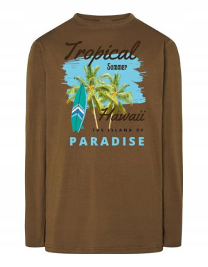 Longsleeve męski nadruk HAWAJE TROPIKI r.M