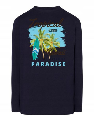 Longsleeve męski nadruk HAWAJE TROPIKI r.XL