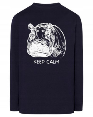 Longsleeve męski nadruk hipopotam KEEP CALM r.5XL