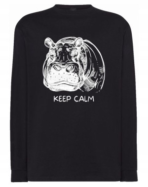 Longsleeve męski nadruk hipopotam KEEP CALM r.M